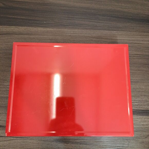 Vintage Sven Hagman Jokkmokks Winter Market Sweden Red And Green Tin Box - Picture 5 of 7